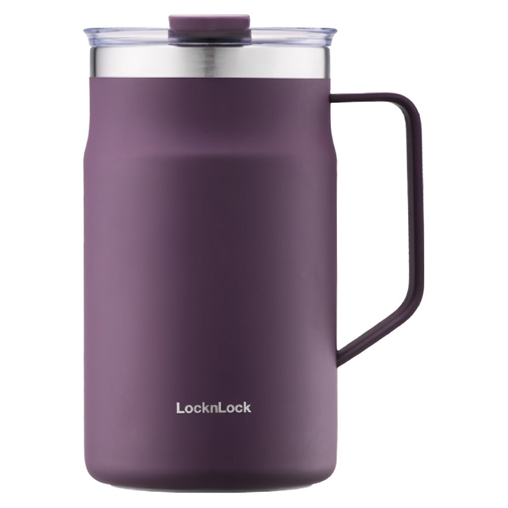 LocknLock Stainless Steel Metro Sealed Mug Tumbler with Handle - 600ml / 20.2oz - Perfect for Every Use