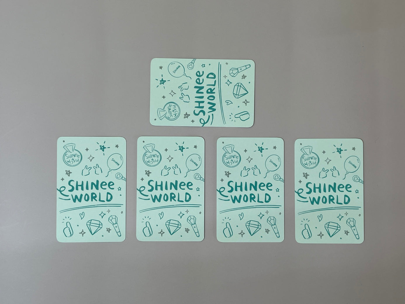 SHINee Korea Ace FC Welcome Kit 5 Trading Photo Cards (Rare Item)