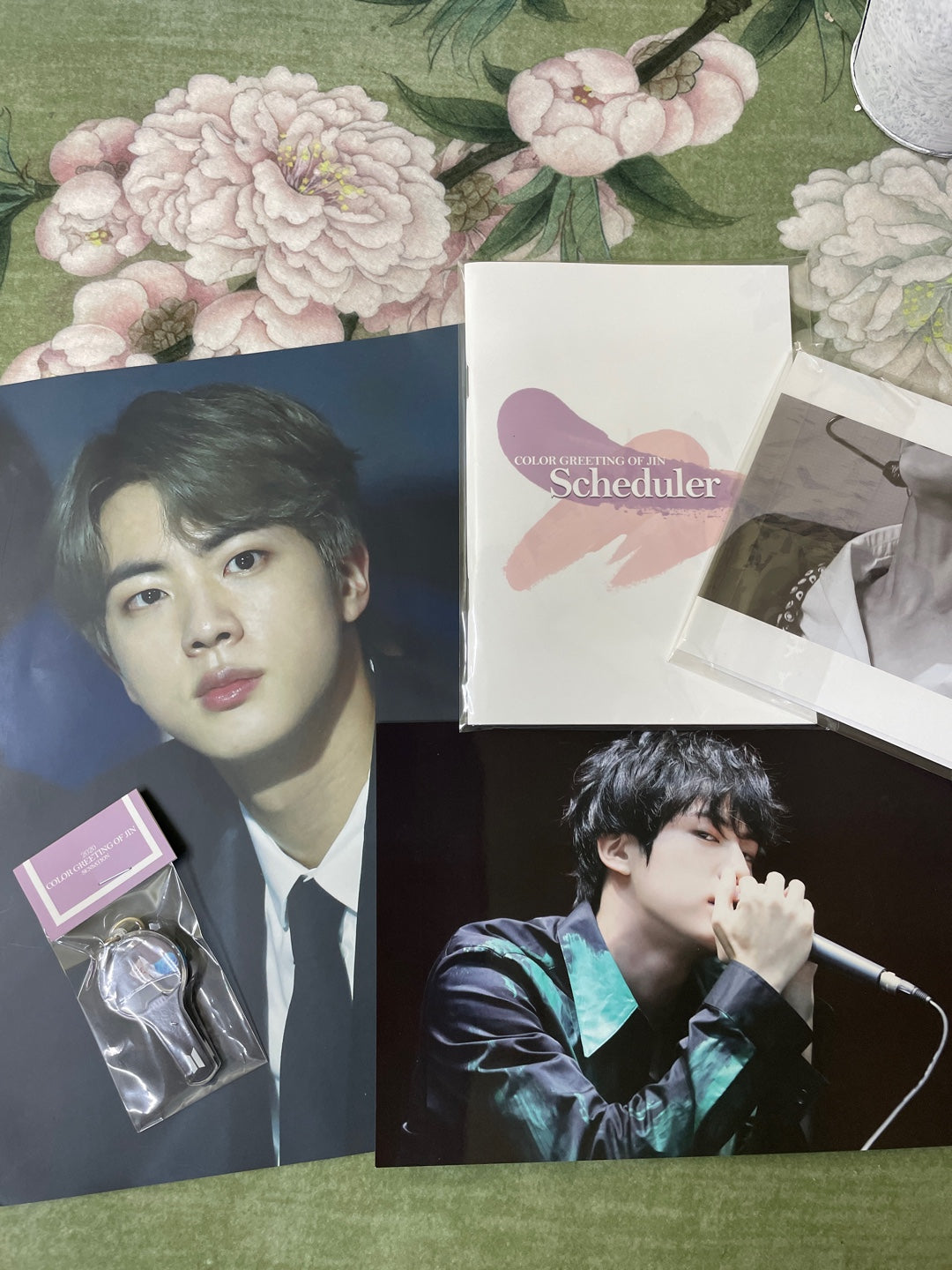 BTS Jin Fan-Made Merchandise Set - Exclusive Portraits, Scheduler & Keyring