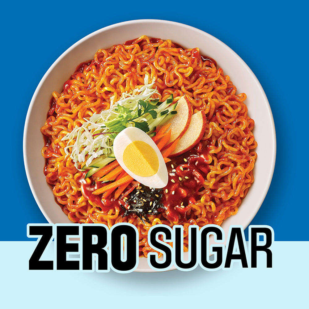 Paldo Zero Sugar Spicy Korean Bibim Myeon Instant Noodles 4.58 oz x 4 Packs