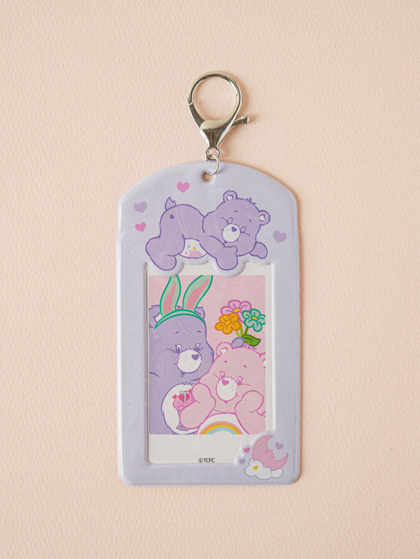 Polku Care Bear Photo Card Keyring - Pink, Purple or Blue