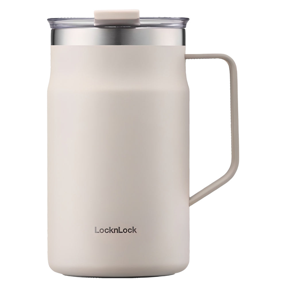 LocknLock Stainless Steel Metro Sealed Mug Tumbler with Handle - 600ml / 20.2oz - Perfect for Every Use