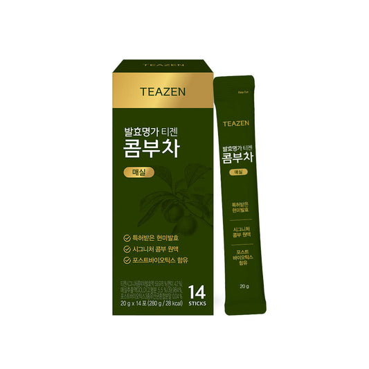 Teazen Premium Organic Fermented Kombucha Tea with Plum Extract (Vegan Friendly)