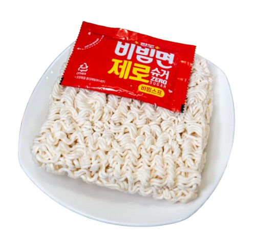 Paldo Zero Sugar Spicy Korean Bibim Myeon Instant Noodles 4.58 oz x 4 Packs