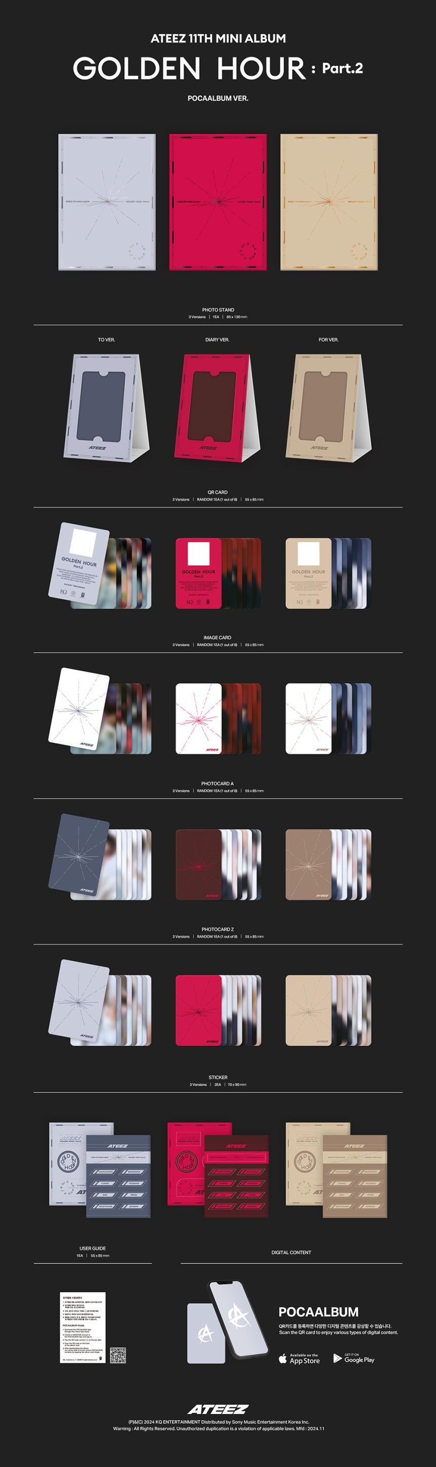 ATEEZ 11th Mini Album [GOLDEN HOUR Part.2] (POCAALBUM Version - Random)