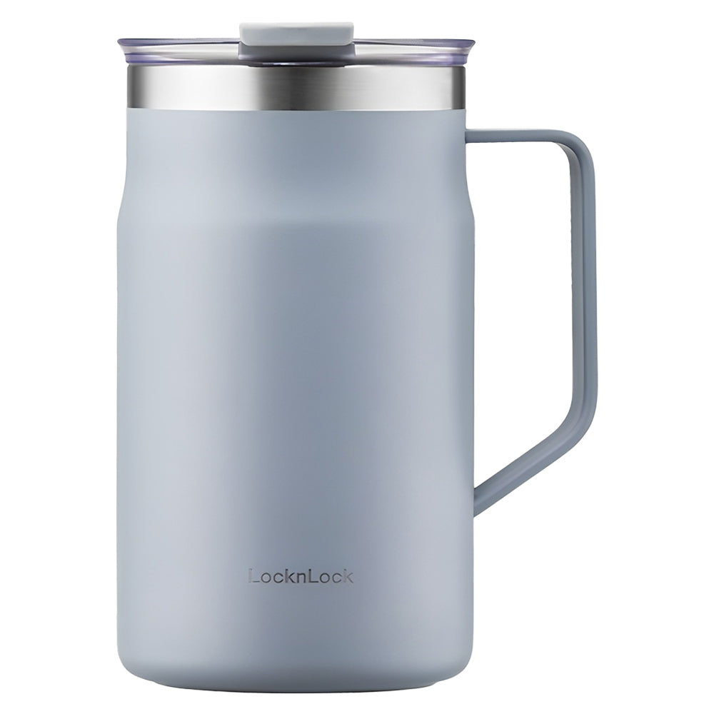 LocknLock Stainless Steel Metro Sealed Mug Tumbler with Handle - 600ml / 20.2oz - Perfect for Every Use