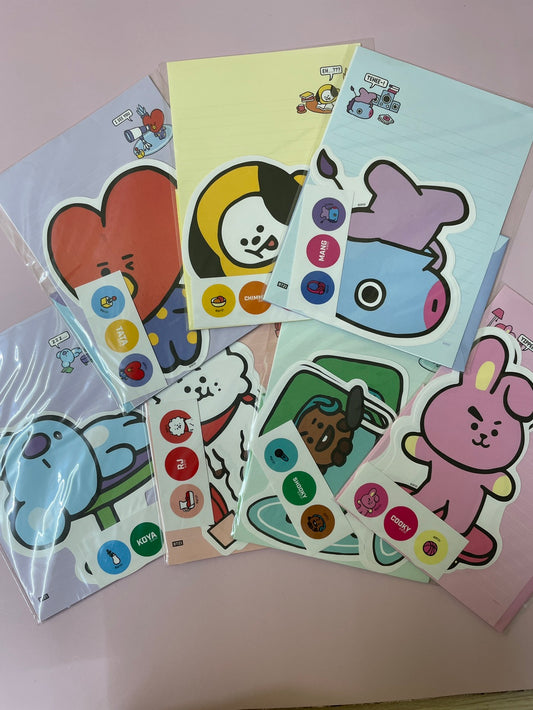 BT21 Character Letter Set: K-Pop Inspired Stationery for Creative Expression!