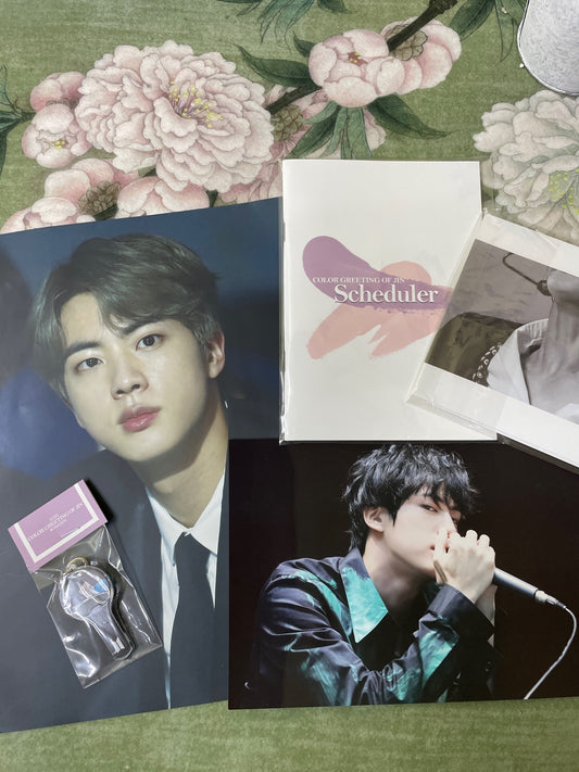 BTS Jin Fan-Made Merchandise Set - Exclusive Portraits, Scheduler & Keyring