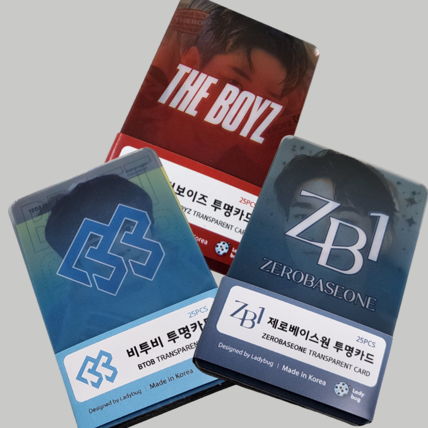 K-pop Transparent Photocard Bundle – ATEEZ, SHINee, STRAY KIDS, THE BOYZ, BTOB, ZB1 | Plastic K-pop Cards Set