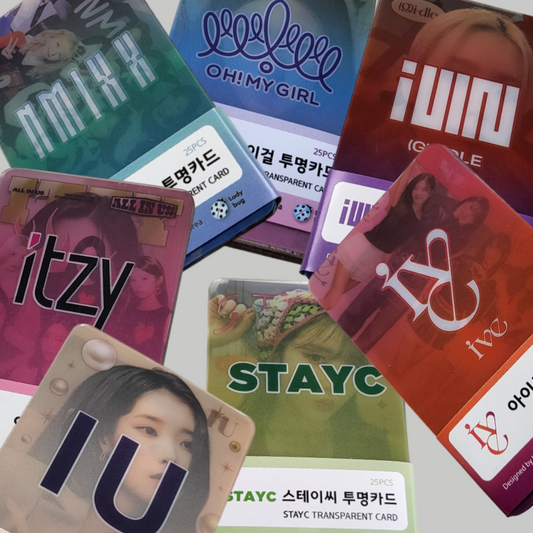 K-pop Transparent Photocard Bundle – I DLE OH MY GILR NMIXX ITZY IVE IU STAYC| Plastic K-pop Cards Set