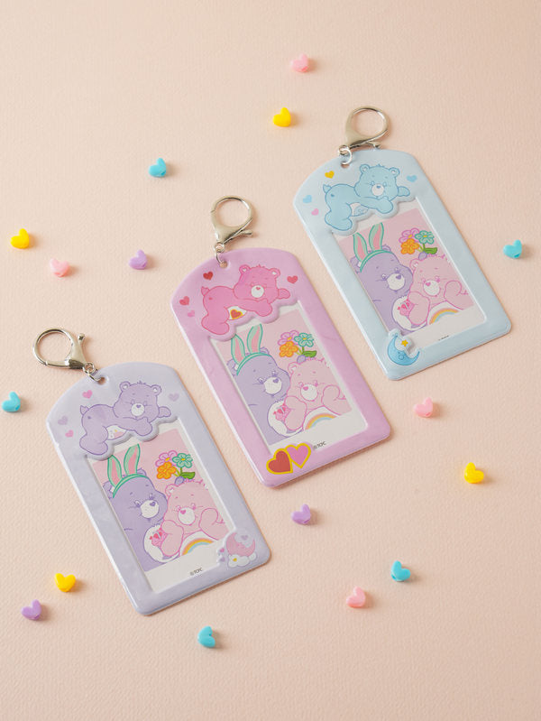 Polku Care Bear Photo Card Keyring - Pink, Purple or Blue