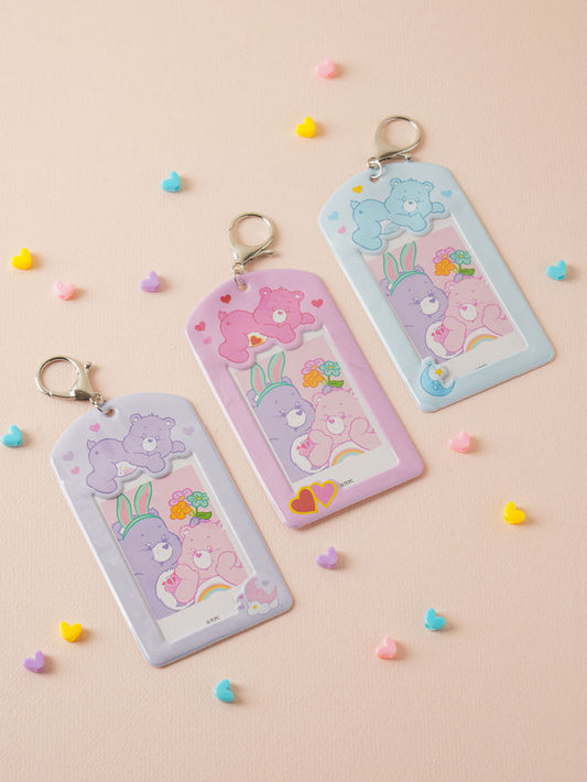 Polku Care Bear Photo Card Keyring - Pink, Purple or Blue