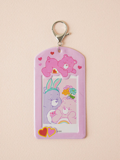 Polku Care Bear Photo Card Keyring - Pink, Purple or Blue