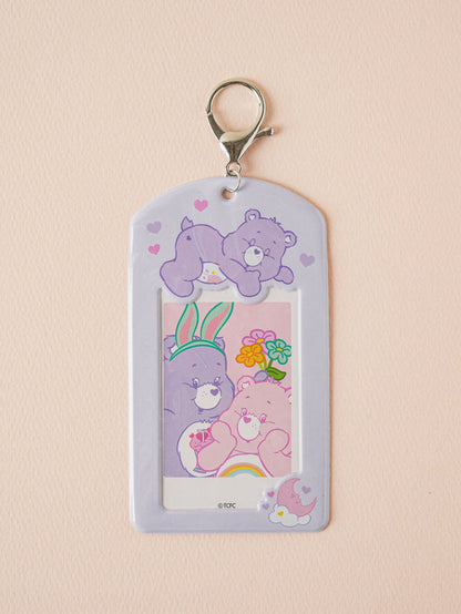 Polku Care Bear Photo Card Keyring - Pink, Purple or Blue