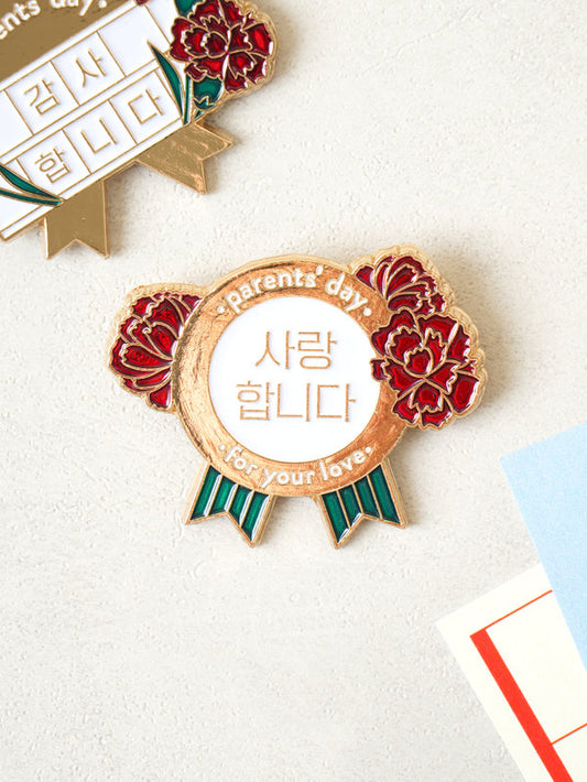 Heartfelt Gratitude Lapel Pin - "Thank You" & "I Love You"